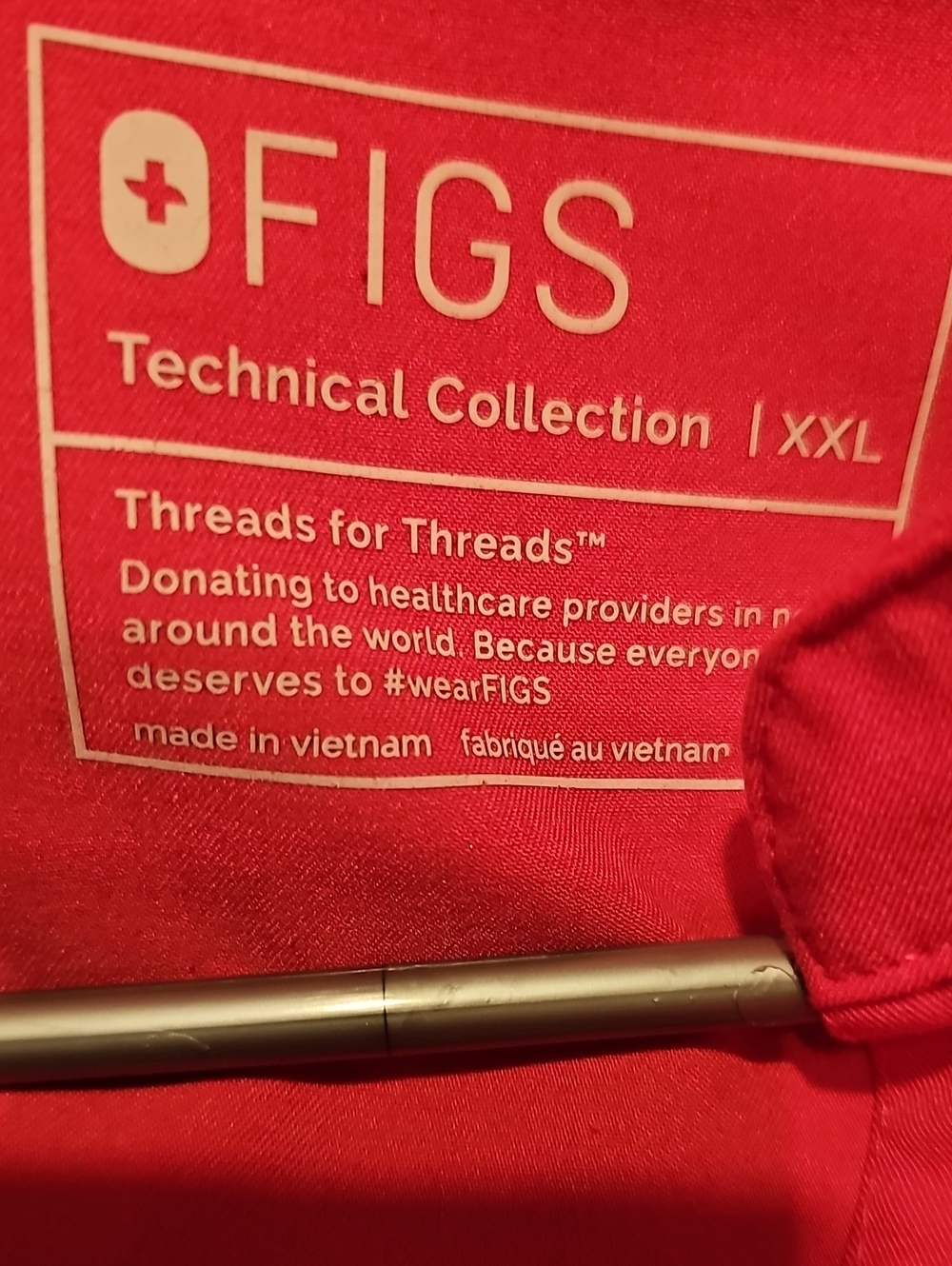 FIGS Hot Pink Technical Collection Scrub Top Xxl